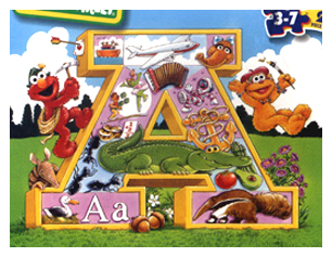 Sesame Street Muppets_Elmo_Zoe_Letter A Puzzle