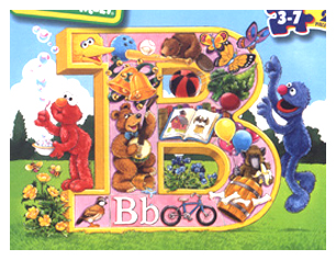 Sesame Street Muppets_Elmo_Grover_Letter B Puzzle