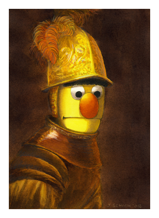 Rembrandt_Man In Golden Helmet_Sesame Street Muppets_Parody